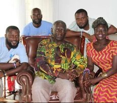 Akua and her team with President Kuffour at his residence