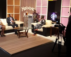 Akua on the set of Morning Ride