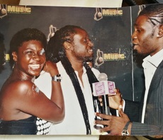 Akua and Reggie Rockstone being interviewed by Soundcity, Nigeria