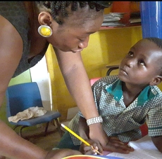 Akua's NGO team teaching